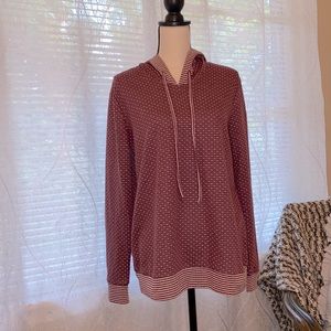 Staccato hooded polka dot shirt in plum